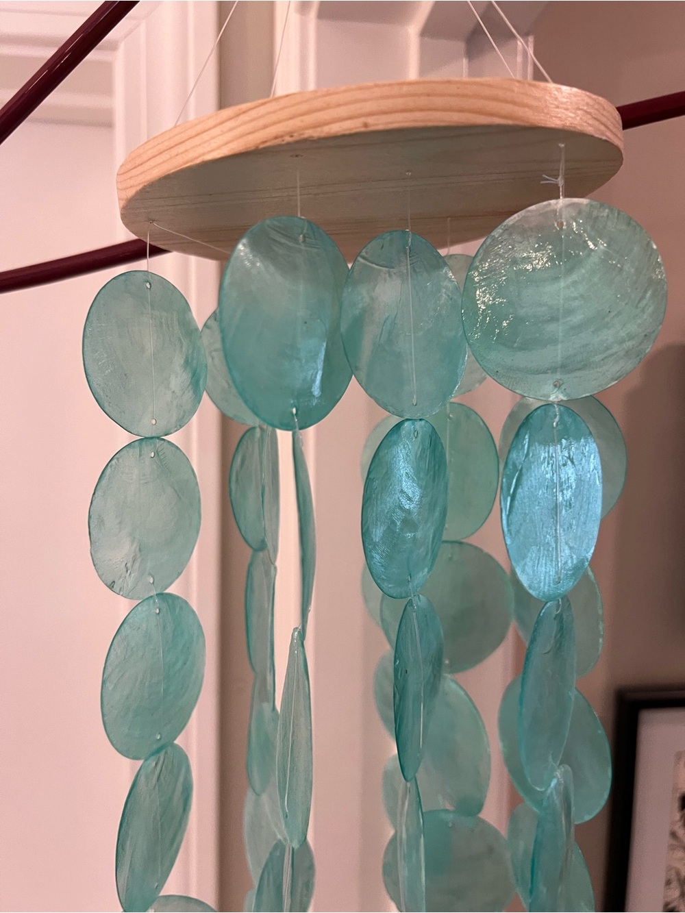 Beautiful Turquoise/Light Green Sea Shell Wind Chimes - Picture 2 of 9